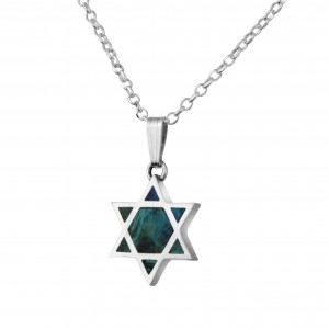 Star of David Pendant with Sterling Silver & Eilat Stone by Rafael Jewelry Star of David Collection