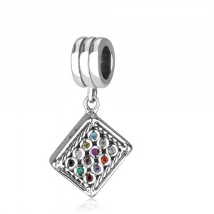Choshen Charm in Sterling Silver and Gems Israeli Charms