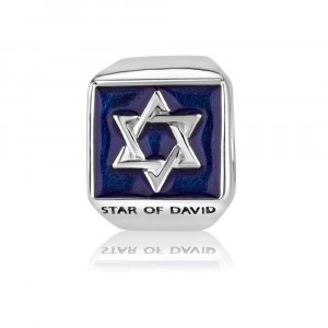 925 Sterling Silver Star of David Charm with a Blue Enamel
 Sterling Silver Judaica