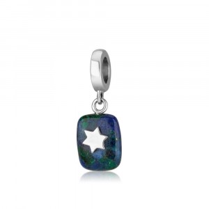 Star of David Charm With Eilat Stone in Sterling Silver
 Israeli Charms