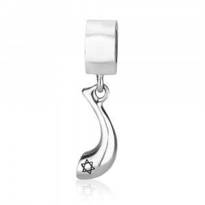 925 Sterling Silver Shofar Shape Charm With Star of David
 Artists & Brands