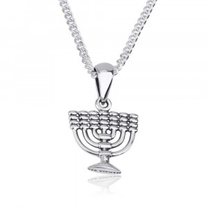 Sterling Silver Menorah Lampstand Pendant
 Default Category