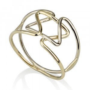 14K Gold Round Bangles Featuring Star of David Symbol by Ben Jewelry
 Israeli Jewelry Designers