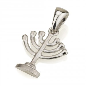 14K White Gold Menorah Pendant Jewish Necklaces