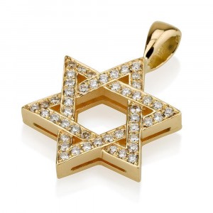 Star of David Pendant with Diamonds in 18K Yellow Gold by Ben Jewelry Bar Mitzvah Jewelry