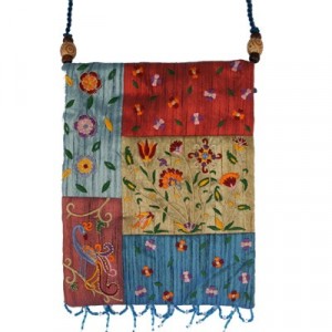 Applique Embroidered Handbag by Yair Emanuel with Flower Design Artists & Brands