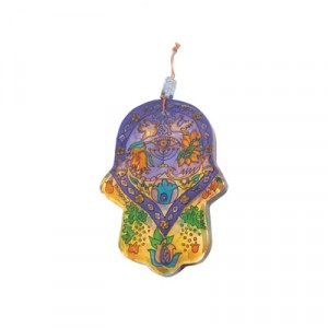 Small Hamsa by Yair Emanuel with Birds in Glass Artists & Brands