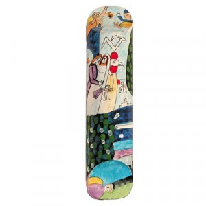 Yair Emanuel Mezuzah with Newly Married Couple in Painted Wood  Artists & Brands