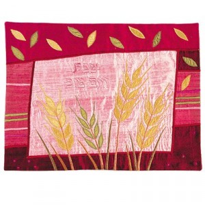 Yair Emanuel Challah Cover with Embroidery of Wheat in Raw Silk Default Category