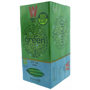 Wissotzky Tea – Green Tea Spearmint (25 1.5g Packets) Israeli Pantry