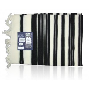 Wool Chabad Tallit with Black Stripes Jewish Occasions