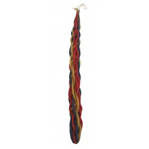 Galilee Style Candles Havdalah Candle with Braided Column in Red, Blue and Yellow Candles