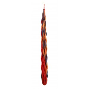 Galilee Style Candles Havdalah Candle with Dark Yellow, Blue and Red Braids Havdalah Sets and Candles