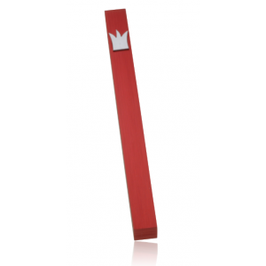 Red Crown Brushed Aluminum Mezuzah by Adi Sidler Artists & Brands