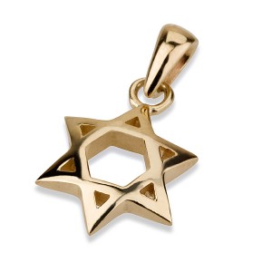 Small 14K Gold Star of David Pendant Jewish Jewelry