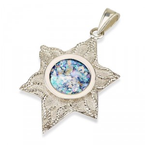 Star of David Pendant in Leaf Design Star of David Jewelry