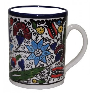 Armenian Ceramic Mug with Floral Scilla Armenia Motif Jewish Kitchen & Tableware