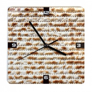 Illustrated Matzah Wooden Clock By Ofek Wertman Jewish Occasions