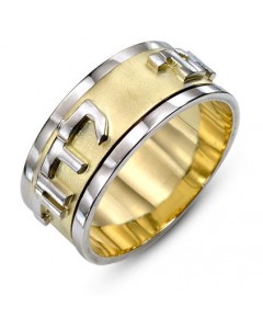 Rotating Two-Tone 14K Gold Ani L’Dodi Modern Ring