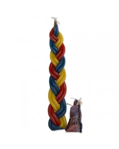 Traditional Wax Havdalah Candle with Three Colors and Spice Holder Bag Judaica