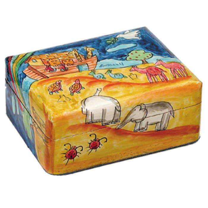 Yair Emanuel Small Wooden Jewellery Box With Noah’s Ark