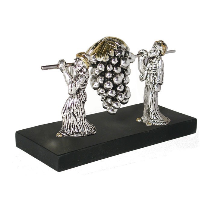 Silver Medium Figurine of 2 Spies returning with Grapes
