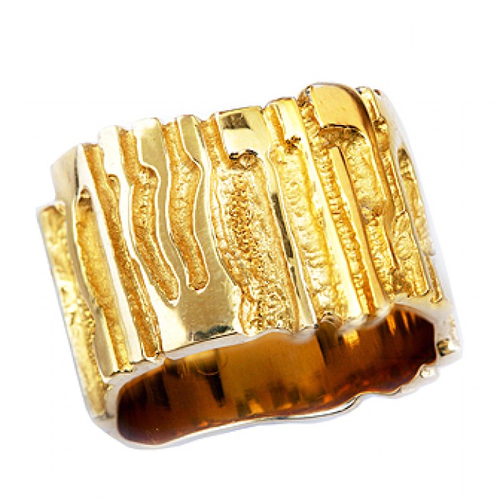 Modern Jewish Wedding Vow Ring 14K Gold