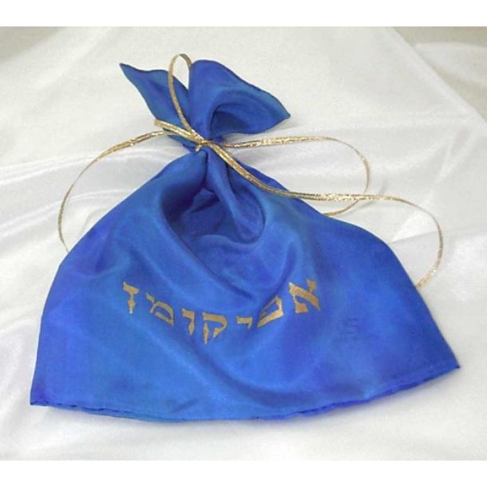 Silk Blue Afikoman Bag by Galilee Silks