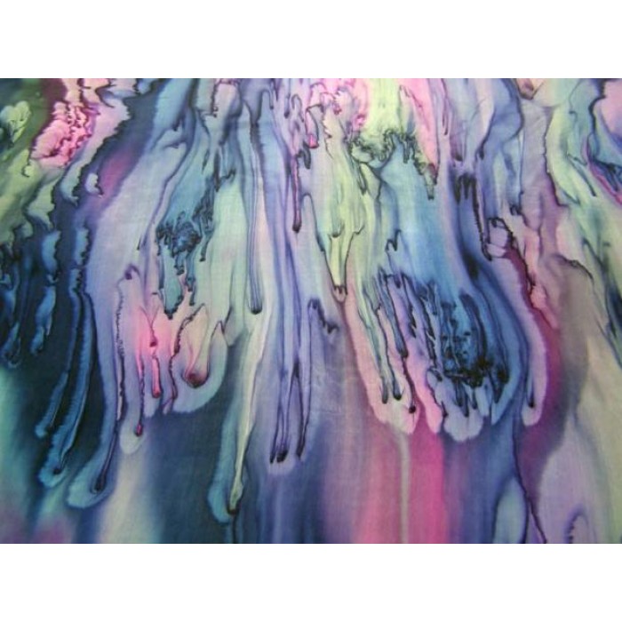 Silk ‘Tichel’ Headscarf with Purple, Pink, Blue & Green by Galilee Silks