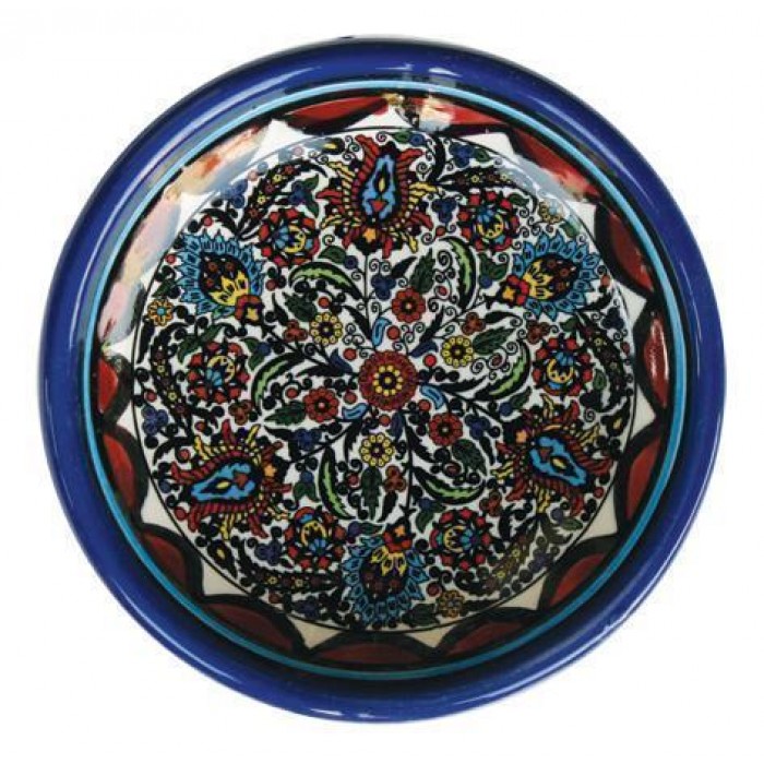Armenian Ceramic Bowl with Armenian Tulip Ornamental Flower Motif