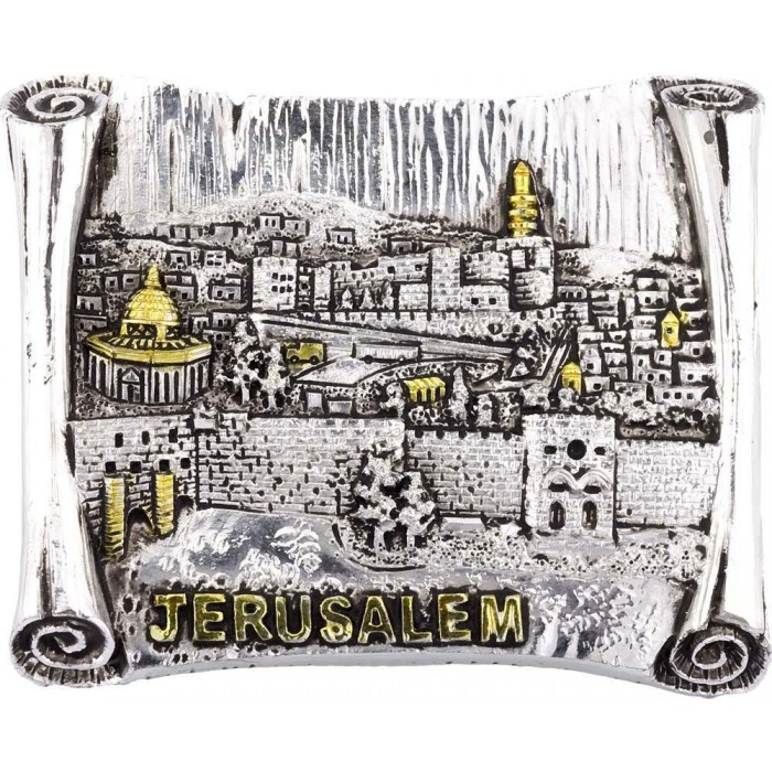 Silver Plated Jerusalem Magnet