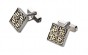 Square Cufflinks in Sterling Silver & 9k Gold Ornament by Rafael Jewelry