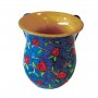 Yair Emanuel Ritual Hand Washing Cup with Red Pomegranates in Wood