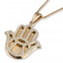14K Gold Hamsa Pendant with Diamonds