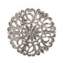 Yair Emanuel Round Aluminium Trivet with Silver Oriental Flower