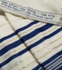 Regular White Wool Tallit with Monotone and Two-Tone Stripes