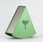 'Matan BeSeter' Green on Silver Tzedakah Box with Menorah by Shraga Landesman