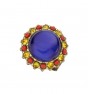 Sunny Amaro Brass Plated Ring Set with Round Blue Gemstone