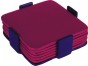 Yair Emanuel Anodized Aluminum Coaster Set in Red and Purple (6 Pcs)