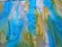 Silk ‘Tichel’ Headscarf with Bright Turquoise, Green & Yellow by Galilee Silks