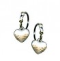 Silver Earrings with Hammered Hearts 