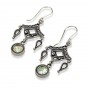 Elaborate Silver Earrings with Hanging Roman Glass Circle