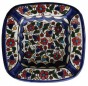 Armenian Ceramic Rounded Square Ashtray with Anemones Flower Motif