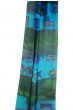 Silk Scarf in Green & Turquoise with Patches
