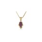 14k Gold Pendant with Double Hamsa and Rubies